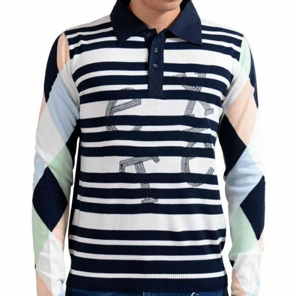 Exte Men's Multi-Color Polo Sweater